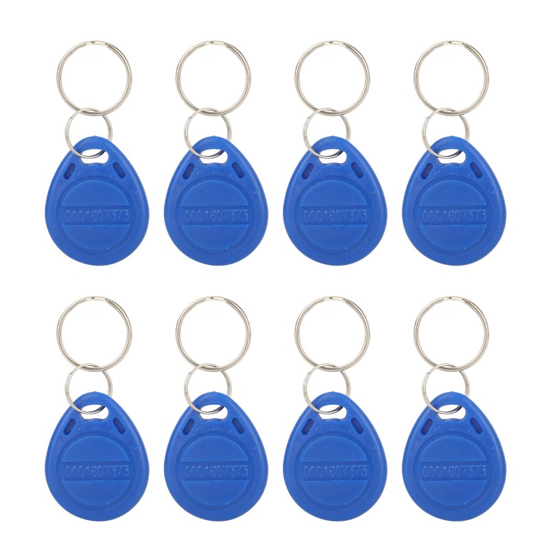 100 Pcs Blue Keychains RFID Proximity Card Key for Access