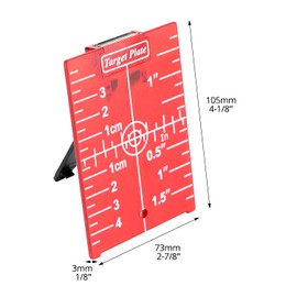 QWORK® Red Laser Target Board Laser Magnetic Target with Reflectors, Laser Measurement Accessories for Improving Laser Visibility