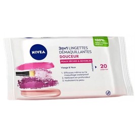 Nivea Gentle Make-up Remover Wipes 3in1 Dry & Sensitive Skin 20 Wipes