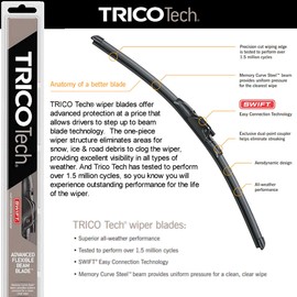 Beam Wiper Blades for 2023 Toyota Tacoma Set Trico Tech Beam Blades Wipers Set Bundled with MicroFiber Interior Car Cloth