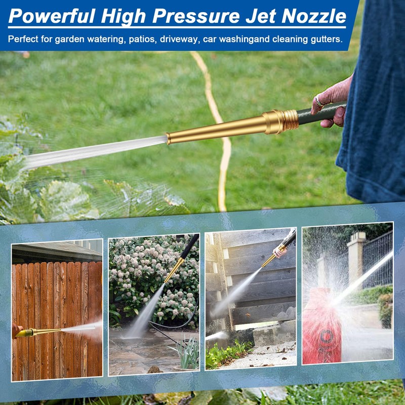3/4 GHT Brass Garden Water Hose Spray Nozzle, 6 Inch