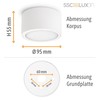 SSC-LUXon CELI-X LED Surface-Mounted Spotlight, Flat, Dimmable, Large Light Area,
