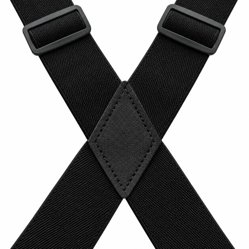 Heavy Duty X-Back Suspenders for Men – Adjustable 4-Hook Elastic