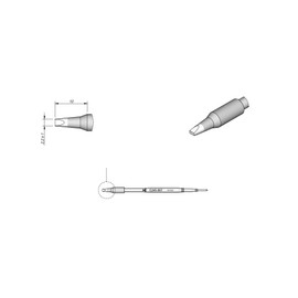 JBC Soldering Tip Cartridge, 2.2X1MM Chisel, T245 Series