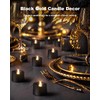Homemory 12pcs Black Remote Timer LED Tea Lights Candles, 400+Hours