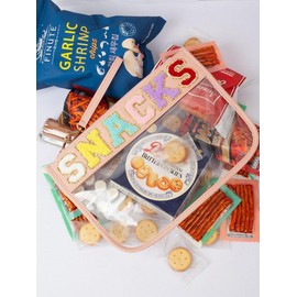 Letter Patched PVC S/L Size Snack Storage Bag, Portable Cosmetic Bag for Women & Girls, Casual Trendy Versatile High-quality Daily Bag, Girl Fashionable Shopping Bag, Fall Outfits, Fall Freshness:_Jet Black_Please Refer To The Pictures for Dimensions