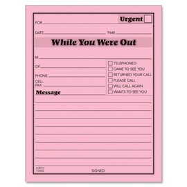 TOPS Important Message Note Pads - 50 Sheet(s) - Gummed - 4.25" x 5.50" Sheet Size - Pink - 12 / Dozen