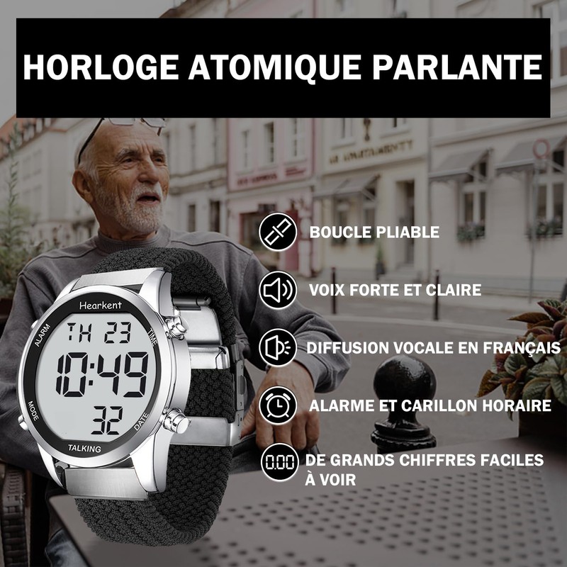 Hearkent Senior Talking Wrist Watch Large Number Easy to See