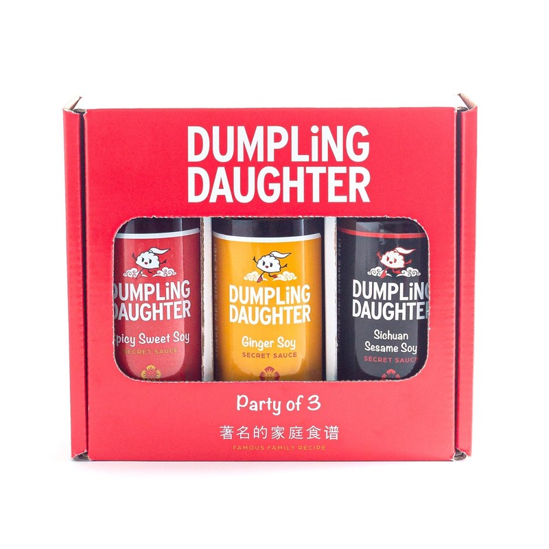 Dumpling Daughter Spicy Sweet Soy, Ginger Soy, Sichuan Sesame Soy