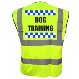 Sillitoe Dog Training, Dog Walking Yellow Hi Vis Viz Safety Vest Waistcoat For Humans Reflective High Visibility, Dog Walker, EN471 BS, Small