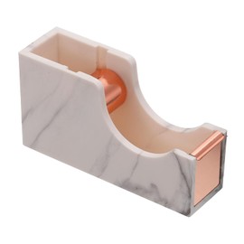 PATIKIL Tape Dispenser, Tape Dispenser Desk Cute Tape Desk Dispenser Holder Weighted Transparent Acrylic Weighted Marble Pattern Heavy for Tape Office Desktop, Rose Gold
