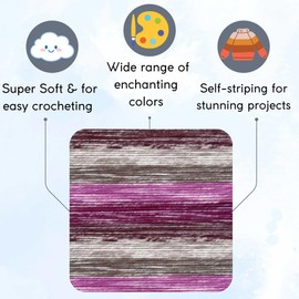 Lion Brand Mandala Ombre Joy 551-211 (3-Skeins - Same Dye Lot) Worsted Medium #4 Acrylic Yarn for Crocheting and Knitting with Project Bag