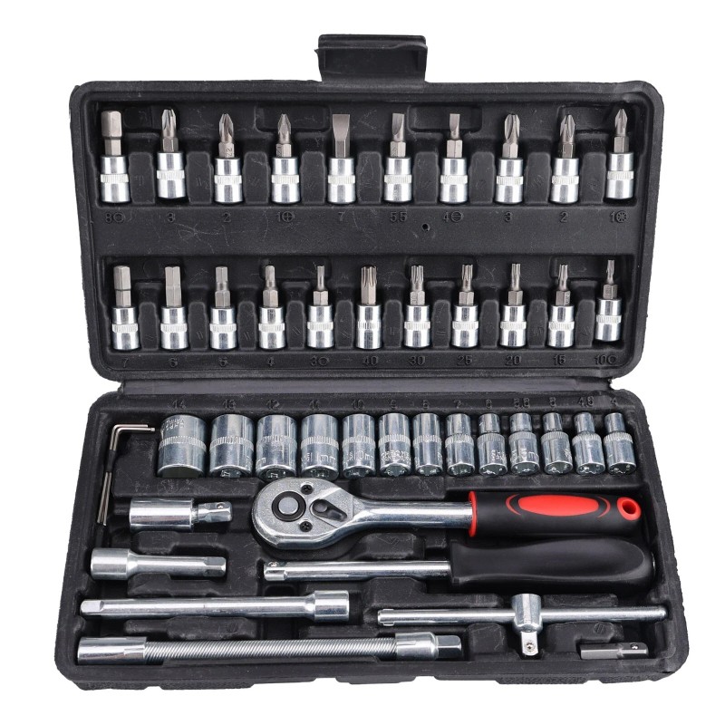 TSUINZ 46-Piece Socket Wrench Set Craftsman Bit Socket TPR Handle