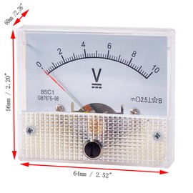 Heyiarbeit 0-10V DC Analog Panel Voltage Gauge 85C1 Volt Meter for Voltage Measurement Devices 1Pcs