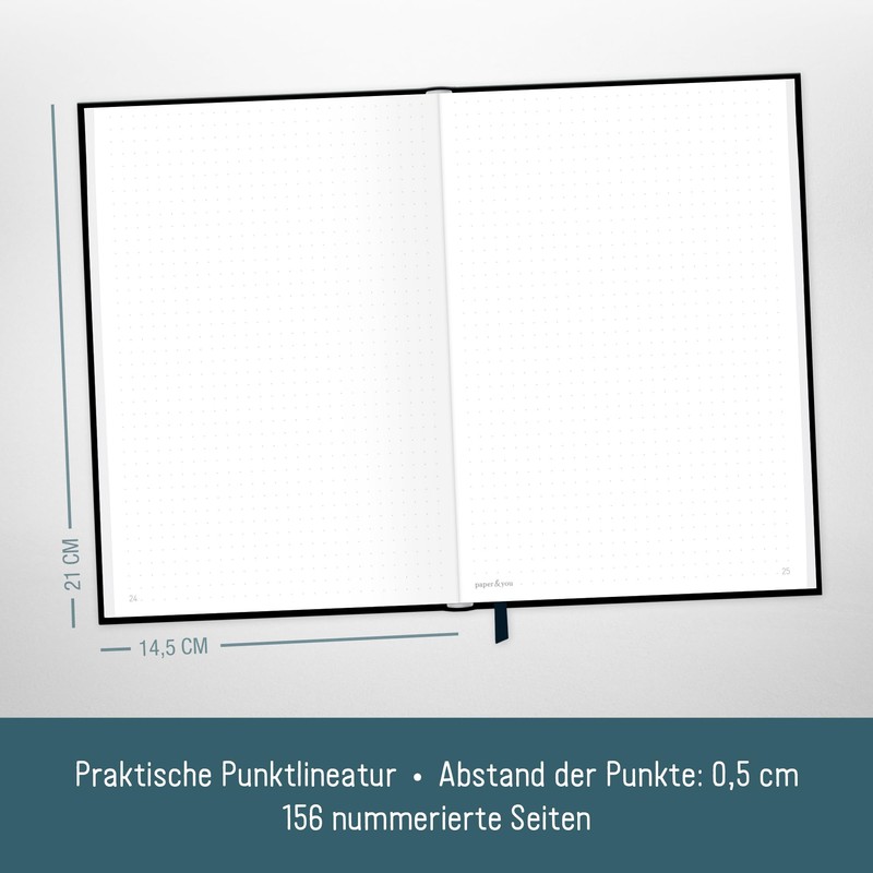 Trendstuff by Häfft Bullet Journal Dotted A5 with Elastic Band
