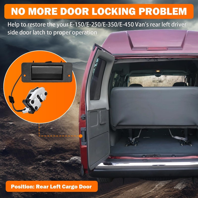Rear Cargo Door Latch with Handle Left Driver Side for