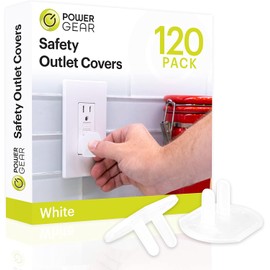 Power Gear - Fundas de enchufe a prueba de bebés para enchufes eléctricos, fundas de enchufe de fácil instalación, con certificación UL para prevención de golpes, color blanco 69313, 120 unidades