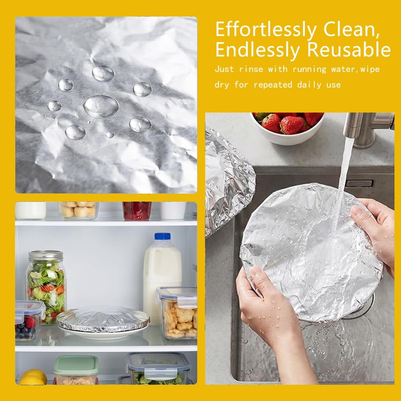 30PCS Reusable Aluminum Foil Food Covers, 2026 Upgrade Aluminum Foil