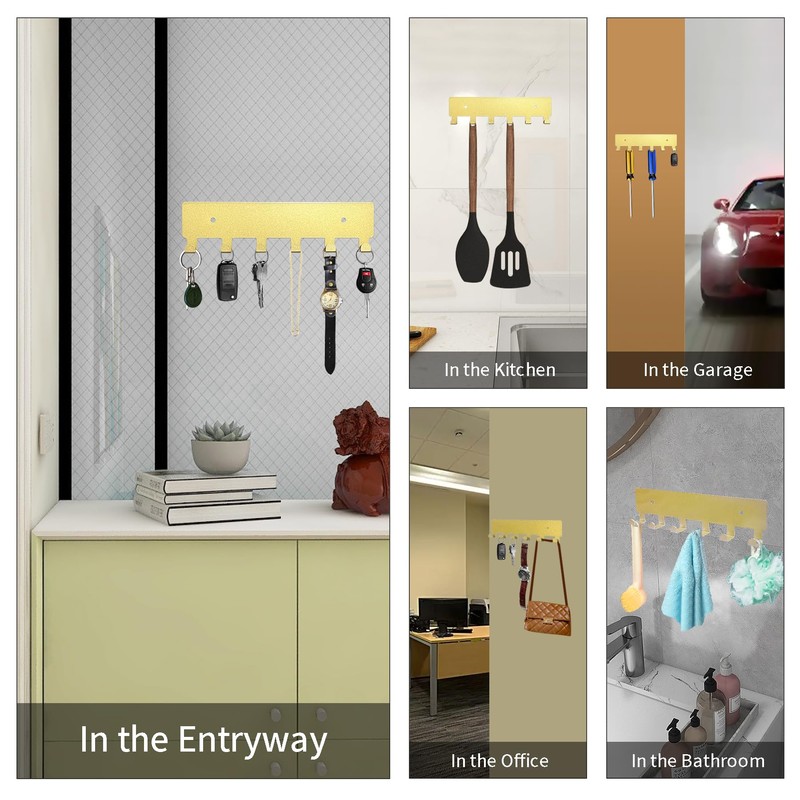 GTK Key Holder for Wall, Key Hooks with 6 Hooks,