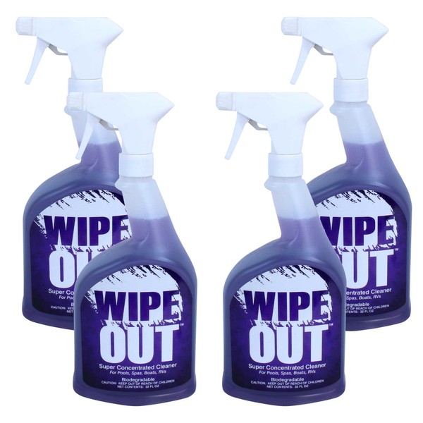 Wipeout Wipe Out 6012-02 All Purpose Surface Cleaner for Swimming Pools, 1-Quart, 4-Pack