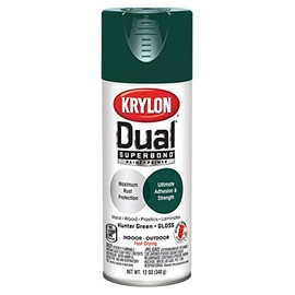 Krylon K08808007 'Dual' Superbond Paint and Primer, Gloss Hunter Green, 12 Ounce