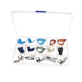 Create idea Pack of 15 Guitar Thumb Finger Picks Colorful Nail Plectrum for Guitar Bass Banjo Plastic and Stainless Steel 15 Grid Box