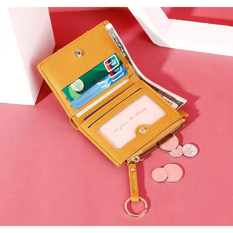 Oyccen PU Leather Wallet for Women Short Purse Zip Wallet