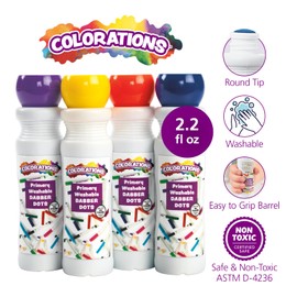 Colorations Dabber Dot Markers 4 Colors per Set, 6 Sets, Each set Individually Packaged, Personalize & Decorate for Gifts, Arts & Craft Craft for Children, Kids Crafts for Home or the Classroom