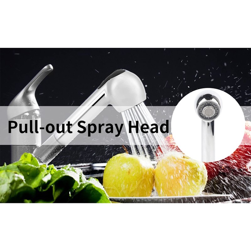 Sprayer Head Replacement, Pull Out Tap Nozzle Spout High Shower,