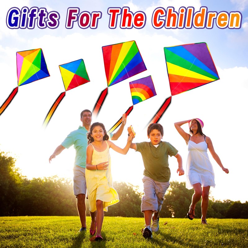 QUANA 5 Pack Kites for Kids and Adults, Diamond Kites