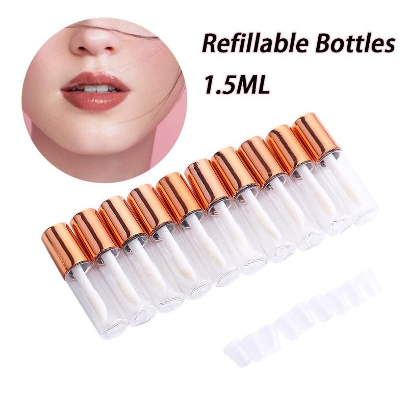 10pcs Empty Lip Balm Tubes Transparent Lip Gloss Tube Container