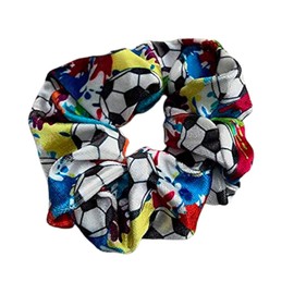 Soccer Scrunchie, Soccer Hair Accessories, Premium Velvet No Crease Soccer Hair Scrunchies Gift for Girls
