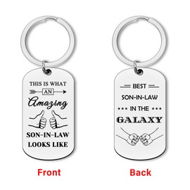 Son in Law Keyring Wedding Gifts for Groom from Father Mother in Law Son in Law Gifts Fathers Day Christmas for Son in Law Engagement Gift Birthday Gift Future Son-in-Law Gift Keychain