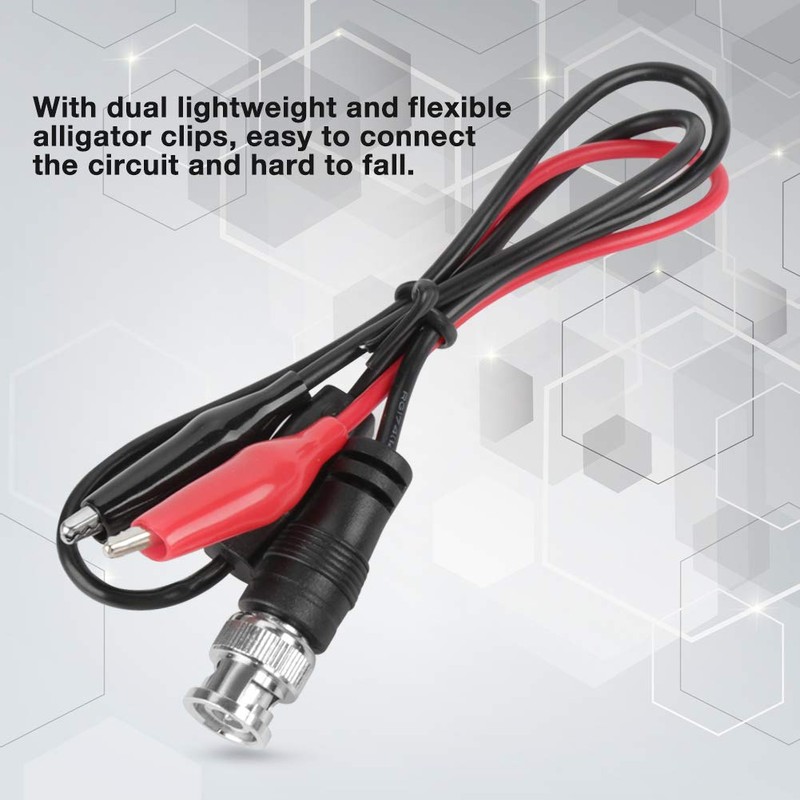 Pomya Alligator Clip BNC Plug Oscilloscope Test Probe Cable Double