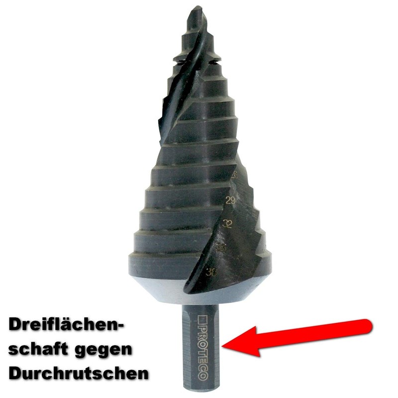 Proteco-Werkzeug® HSS TIAlN Titanium Professional Step Drill Cone Drill Bit