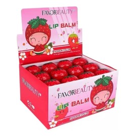 Caja De 24 Bálsamos Para Labios Hidratante Forma De Fresa                                                                                             
