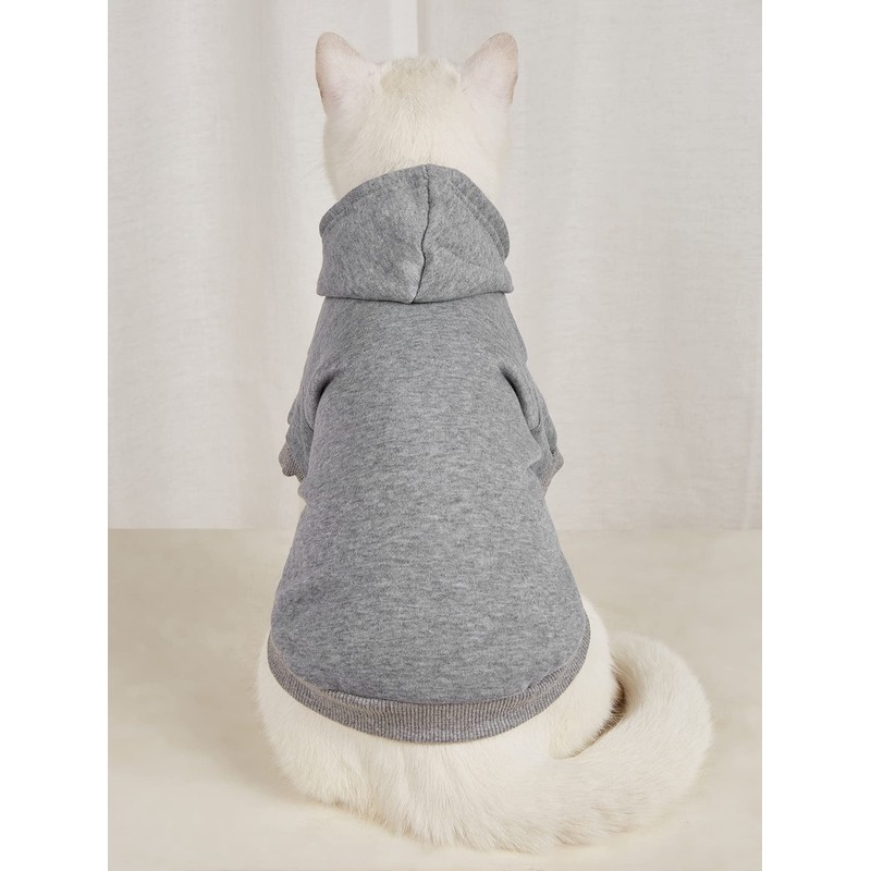 QWINEE Basic Dog Hoodie Sweatshirt Puppy Sweater Warm Cat Costumes