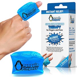 Finger and Toe Cold Gel Ice Pack, Reusable Compression Sleeve for Injuries, Arthritis, Tendonitis, Gout, or Sprains, No-Toxins and Latex Free.