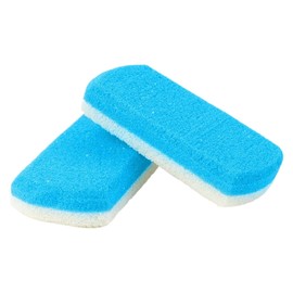 CVNRCLP 2-Pack Double-Sided Foot Pumice Stone Set – Exfoliating Foot Scrubbers for Hard Skin & Callus Removal – Volcanic Stone Rubbing Tools for Smooth Feet (Blue)