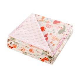 Vollmic Baby Mink Blankets Newborn Gifts Holiday Essentials for Unisex Soft Plush Blanket with Dotted Backing 75x100cm (Fish)