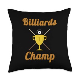 Billiards Pool Snooker Table Set Accessories Gifts Champ Pool Snooker Balls Player Billiards Throw Pillow, 18x18, Multicolor