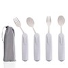 Pekokavo Adaptive Utensils Set, Angle Adjustable Arthritis Aid Silverware for