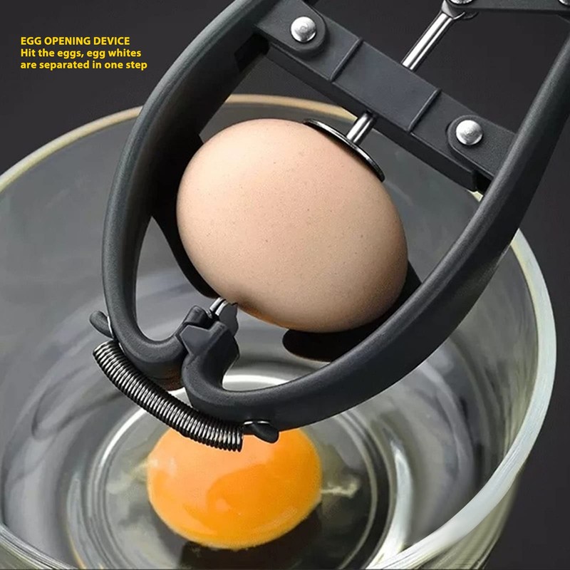 Egg Opener, Stainless Steel Egg Cracker Topper Handheld Automatic Quick