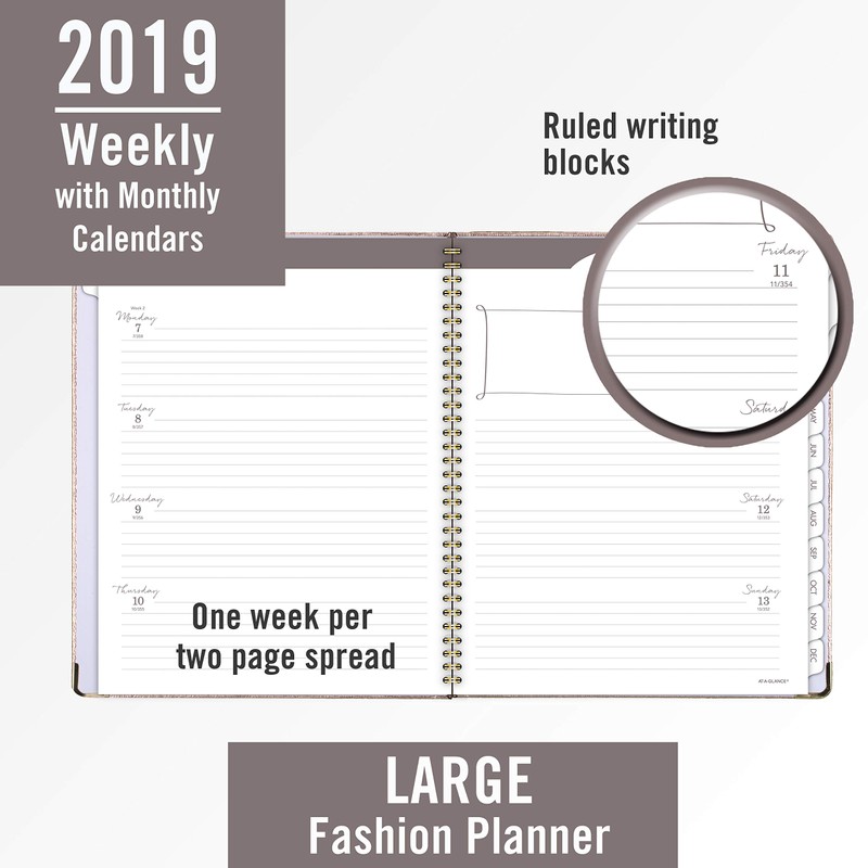 AT-A-GLANCE 2019 Weekly & Monthly Planner, 8-1/2" x 11", Large,