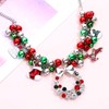 FAERLIIRY Christmas Jingle Bell Necklace Set X-mas Crystal Pendant Necklace