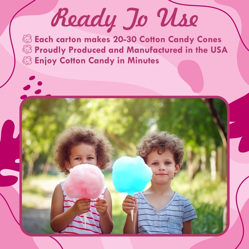 Cotton Candy Floss Sugar Package of 2ct-(Pink Vanilla and Blue