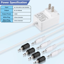 LaWana AC/DC Adapter Compatible with Department 56 Village Accessories 5655026 56.55026 55026 3V Power Cord for Department 56 Building and Accessory Lighting System