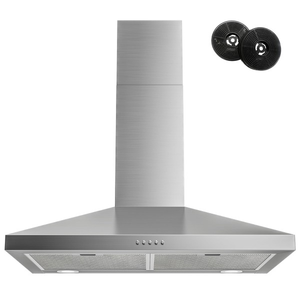 FIREGAS Range Hood 30 Inch, Stainless Steel Wall Mount Kitchen