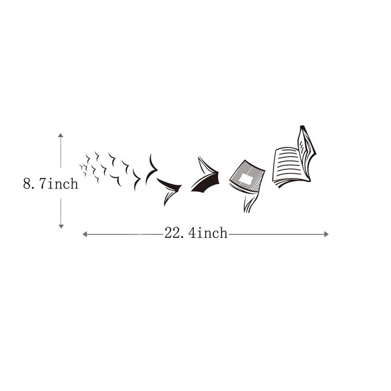 Open Book Wall Sticker Reading Book Wall Art Decor Removeable