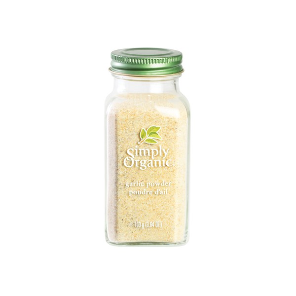 Simply Organic Garlic Powder, Certified Organic - 103g Glass Bottle - Allium sativum L.